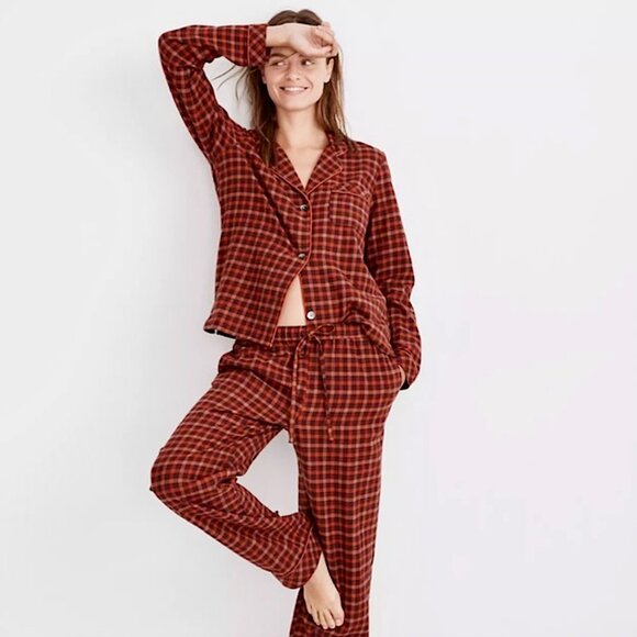 MADEWELL Flannel Bedtime Pajama Set Plaid in Reywood - Picture 3 of 14
